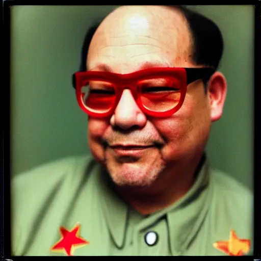 Image similar to polaroid of george costanza wearing chinese communist clothing, colored, taschen, award - winning, by nan goldin