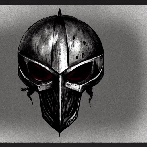 Image similar to crow skull knight helmet, headshot, side elevation, grimdark, fantasy, dark souls, b & w, concept art