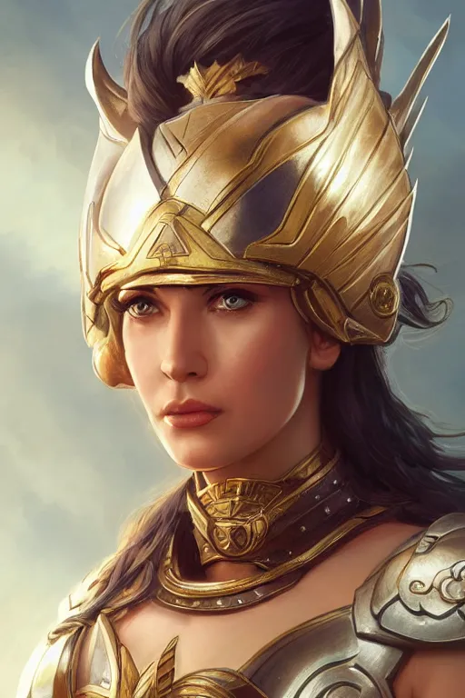 Image similar to amazon valkyrie athena, d & d, fantasy, portrait, highly detailed, headshot, digital painting, trending on artstation, concept art, sharp focus, illustration, art by artgerm and greg rutkowski and magali villeneuve