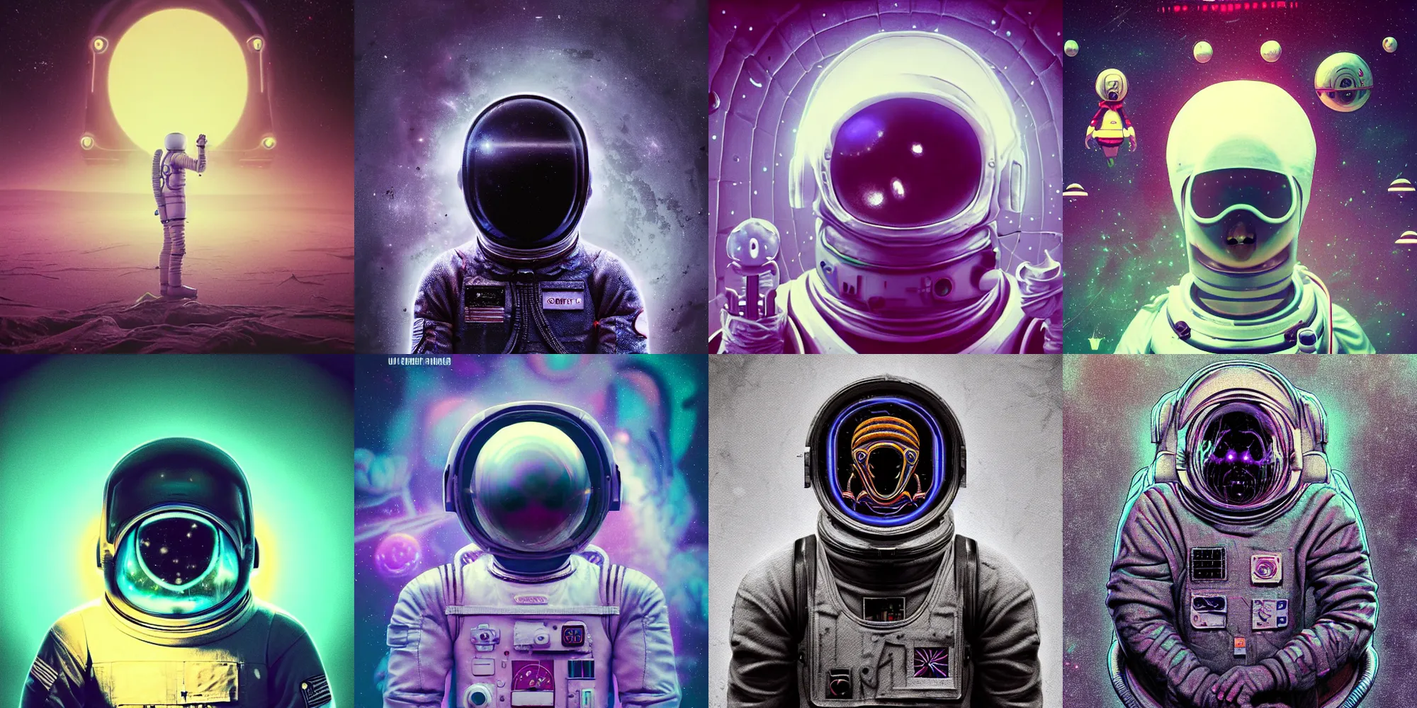 Image similar to creepy astronaut, horror poster 9 0 s, cosmic horror, abstract, ghostly, arcade, duotone, poltergeist, lets get weird, intricate, elegant, highly detailed, smooth, sharp focus, unreal engine 5, raytracing, in the style of beeple and mike winkelmann, ultraviolet colors,