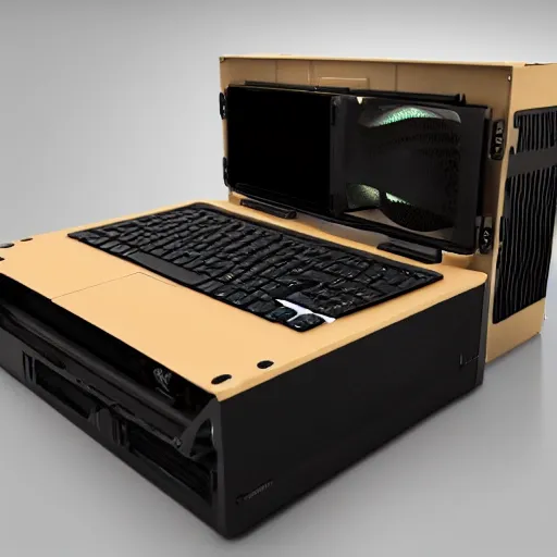 Image similar to a computer case built out of cardboard, photorealistic 4 k