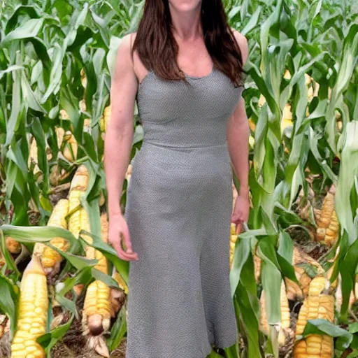 Image similar to jennifer connelly as a corn on the cob