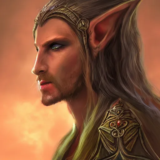 Image similar to d & d concept character art of elven druid, headshot, high detail, matte painting, digital art, dramatic lighting