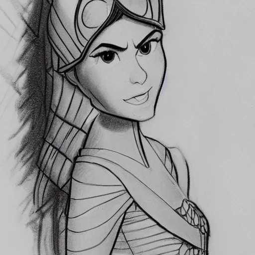 Image similar to milt kahl sketch of victoria justice as princess padme from star wars episode 3