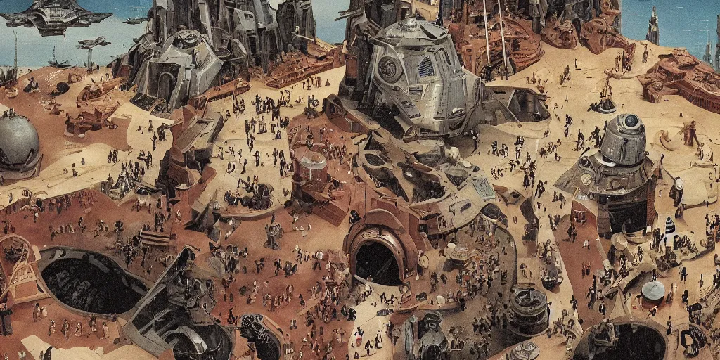 Prompt: a scene from Star Wars, detailed illustration, character design, intricate, by Wes Anderson, hieronymus bosch and Moebius