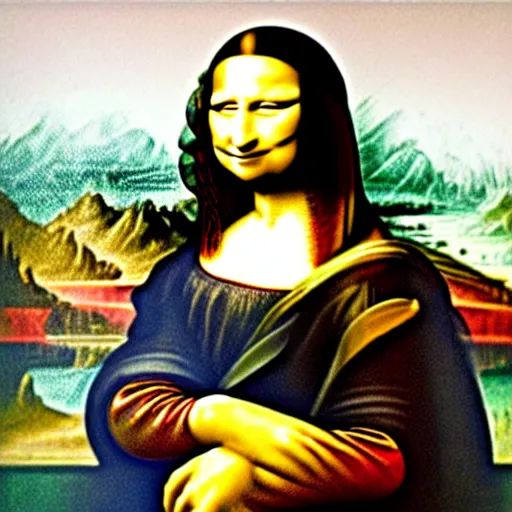 a finger painting by a 5 years old child of the mona Stable Diffusion