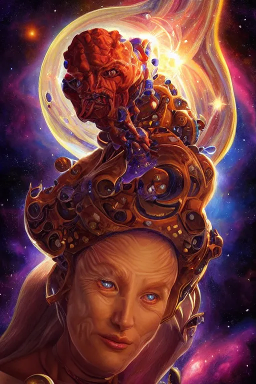 Image similar to beautiful oil painting with high detail of a wise Space ent(Crying Artfully) made of stars and plasma, hybrid from dungeons and dragons and art direction by James Cameron ;by artgerm; wayne reynolds art station; cinematic quality character render; low angle; ultra high quality model; production quality cinema model