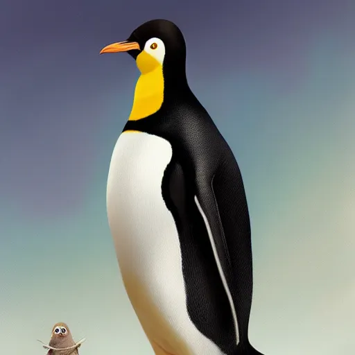 Image similar to portrait oil painting of rico from penguins of madagascar trending on artstation by greg rutkowski