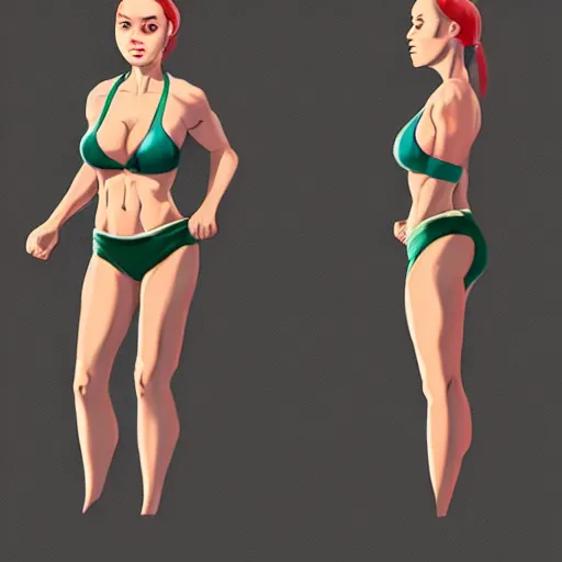 Prompt: concept art of a beautiful girl, trained body