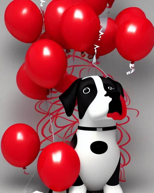 Prompt: target mascot dog bullseye happily surrounded by target logo and red balloons artistic ad campaign hd photo Leica Zeiss trending on artstation flickr