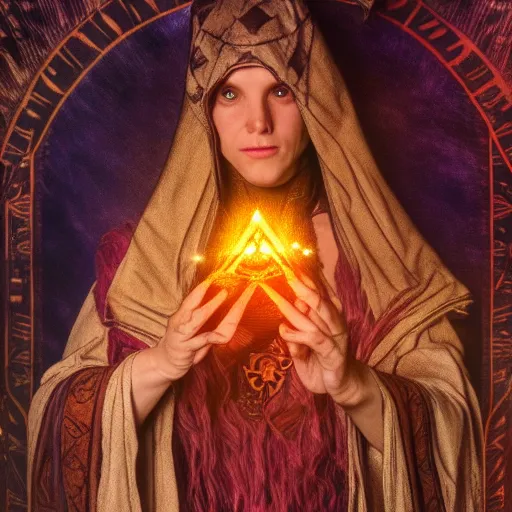 Image similar to a warlock is casting a magic spell, mystic, fantasy, magic, award winning photography, hdr, studio lighting medium close shot, mucha style,