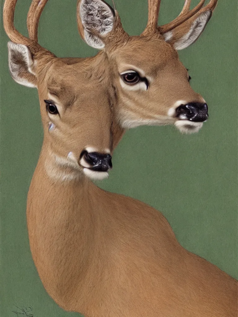 Image similar to a portrait of a male deer, by Don Bluth