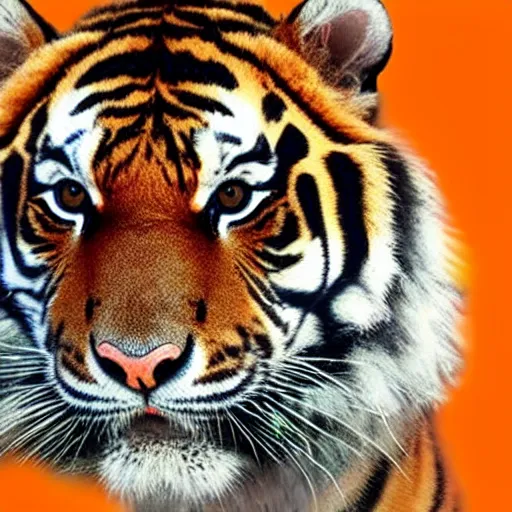 Image similar to a tiger in the colours of the Indian flag