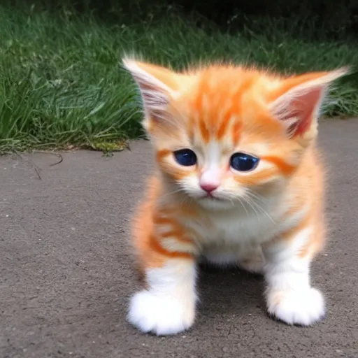 Image similar to curious cute fluffy orange tabby kitten