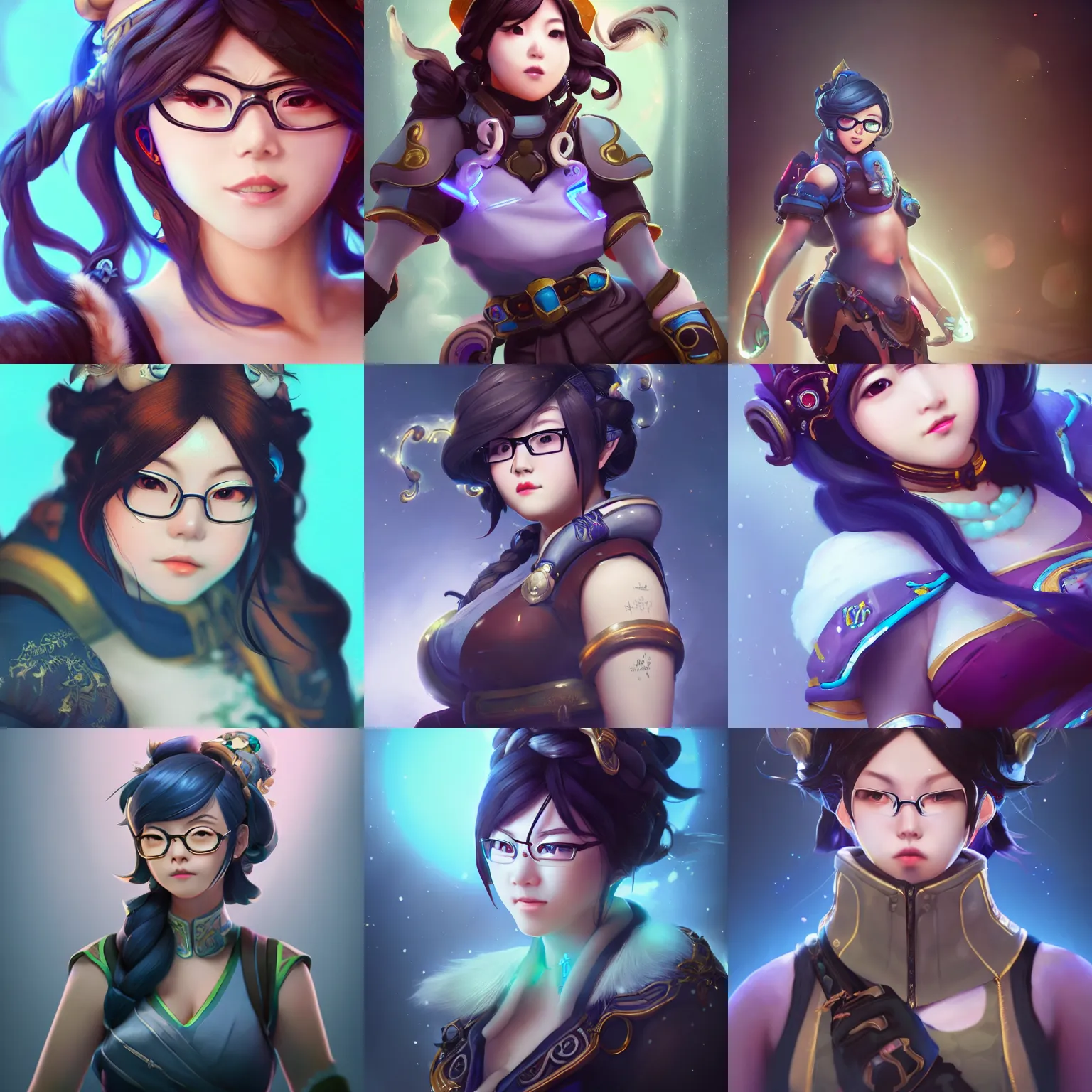 Prompt: portrait of mei from overwatch, beautiful, focused, elegant, art nouveau, dnd, sinuous, fantasy, mystical, magical aesthetics, illustration, photorealistic, soft lighting, unreal engine, matte painting, 4 k,