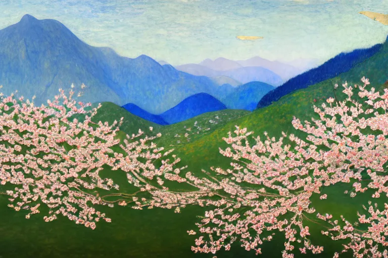 Prompt: an ultradetailed landscape painting of a panorama view of westlake, osmanthus blossoms nearby, fine wind, highly detailed, artstation, concept art, smooth, sharp focus, illustration, by hilma af klint, 8 k