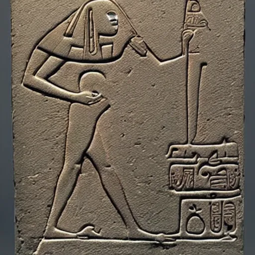 Image similar to kermit as an ancient egyptian hieroglyph