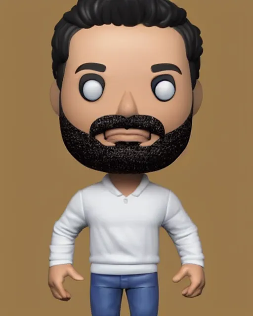 Image similar to full body 3d render of Tom Ellis as a funko pop, studio lighting, white background, blender, trending on artstation, 8k, highly detailed