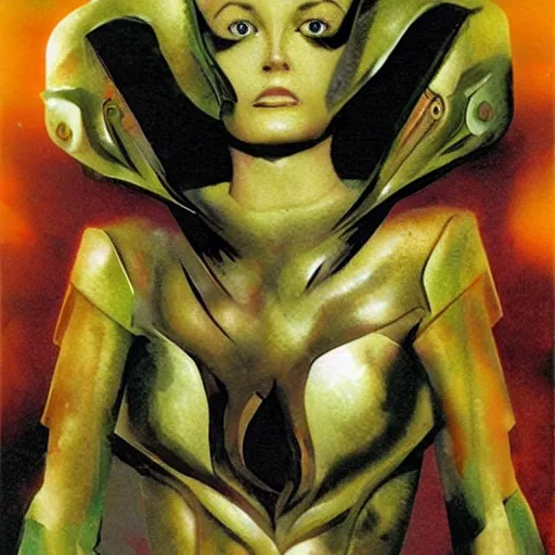 Prompt: The Metroid Queen, by Dave McKean