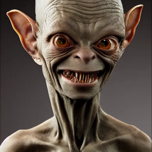 Image similar to gollum as a wise father figure, professional headshot