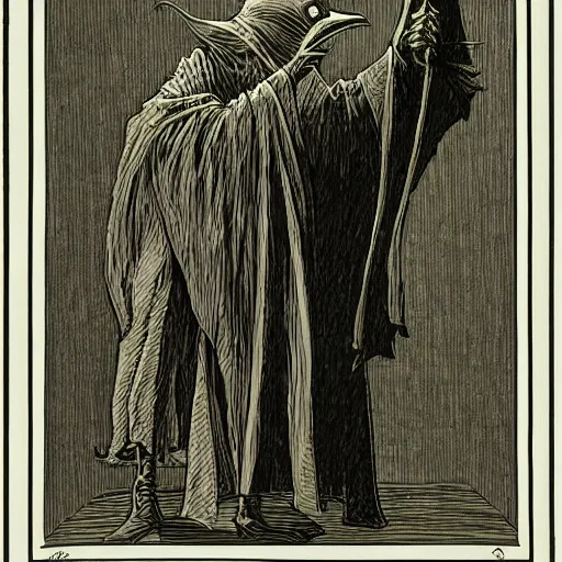 Image similar to plague doctor by franklin booth