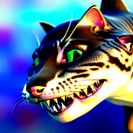 Prompt: cat shark hybrid, ultra realistic, intricate details, highly detailed, photorealistic, octane render, 8 k, unreal engine.