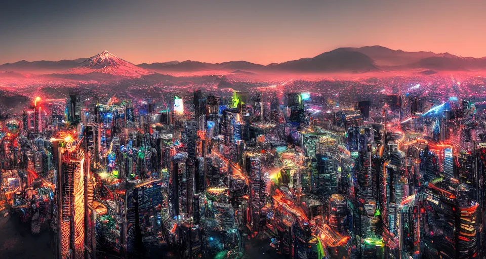 wallpaper, chile, cyberpunk, beautiful, Stable Diffusion