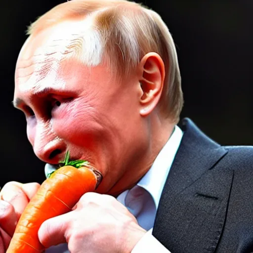 Image similar to putin eating a carrot, but carrot is chesspiece