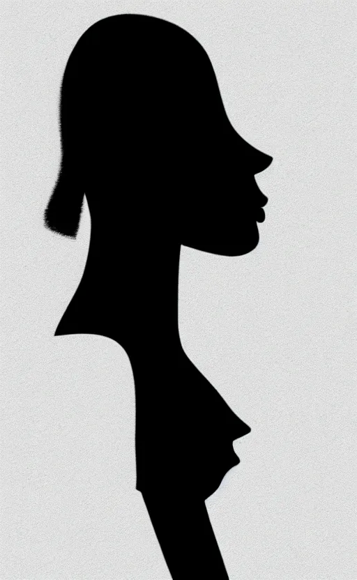 Image similar to black and white silhouette drawing of a person, white background