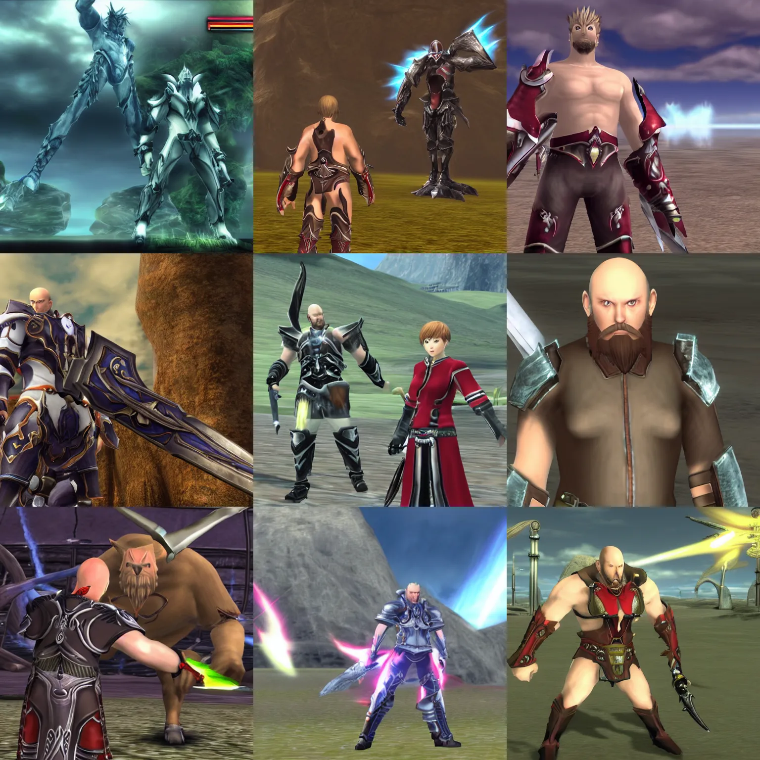Prompt: wii game screenshot of angriestpat in xenoblade chronicles
