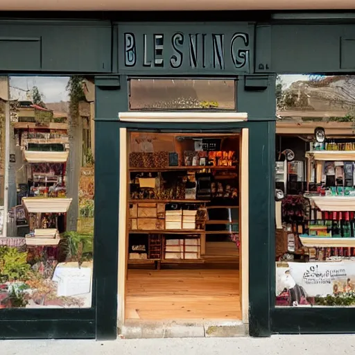 Image similar to a store front that says blessing