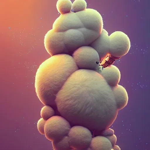 Image similar to fluff, cute, fractal:: by beeple and James Gilleard and Justin Gerard :: ornate, dynamic, particulate, intricate, elegant, highly detailed, centered, artstation, smooth, sharp focus, octane render, 3d