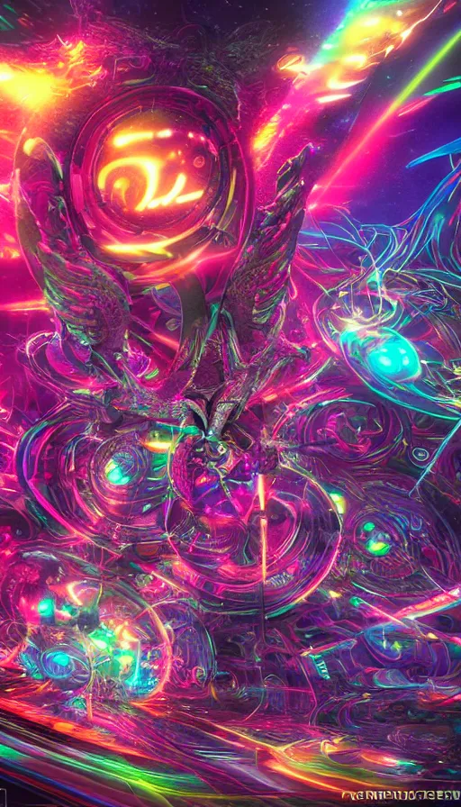 Image similar to psytrance artwork, with octane