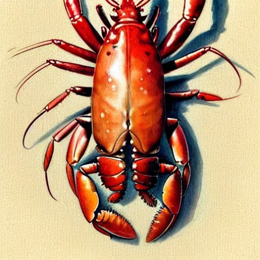 Image similar to 1950s lobster . muted colors.))))) by Jean-Baptiste Monge