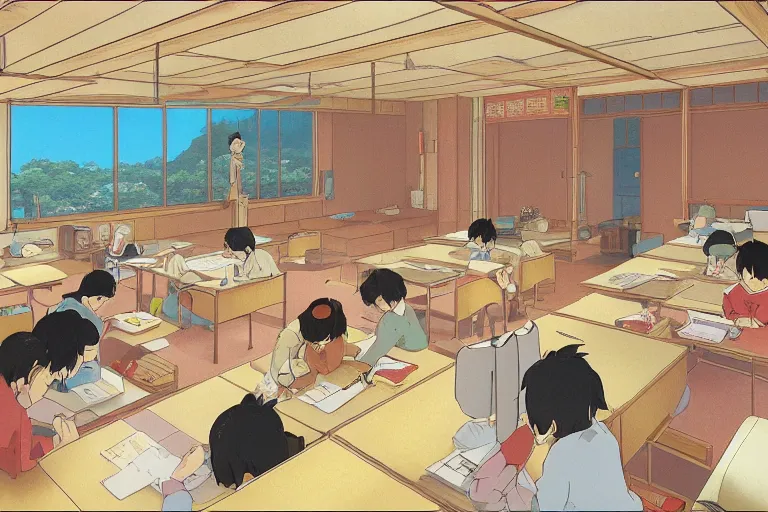 anime japan school class room AI Generated 23035487 Stock Photo at