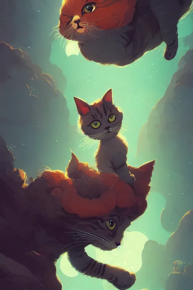 Image similar to cute cat, by victo ngai and andreas rocha and greg rutkowski, trending on artstation, unreal engine, 8 k hd wallpaperjpeg artifact, blur, artfact