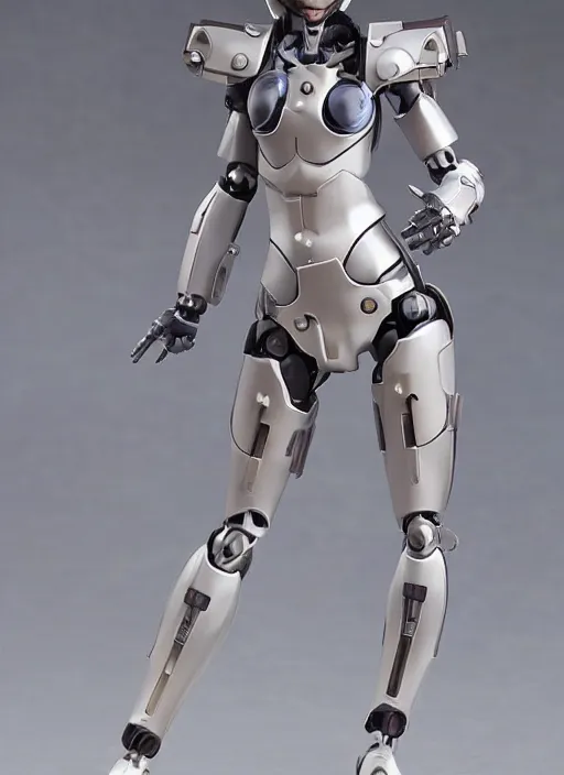 Image similar to Girl in mecha cyber Armor, portrait of the action figure of a girl, with bare legs，in the style of Kotobukiya CO.,LTD.，anime figure