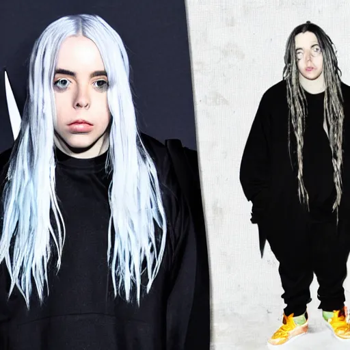 Image similar to billie eilish turning into a beholder
