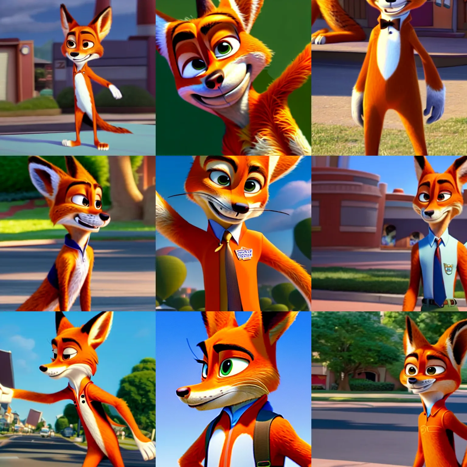 Prompt: Nick Wilde (from Zootopia) wearing a uniform