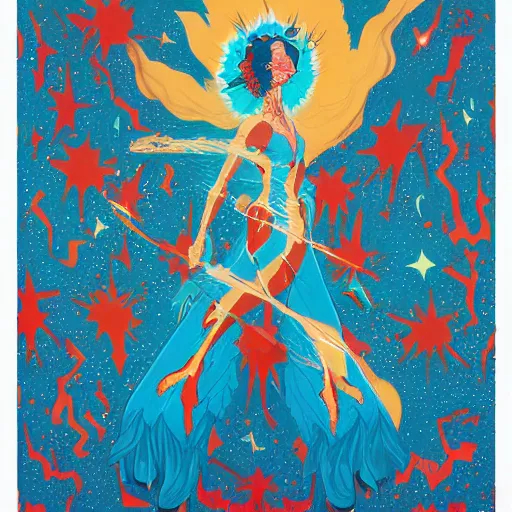 Prompt: the explosion of souls, native paintings, by rebecca sugar, james jean, trending on artstation