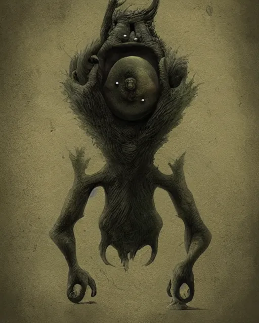 Image similar to a painting of a strange creature by anton semenov