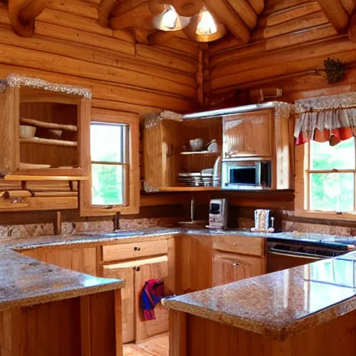 Image similar to “log cabin kitchen”