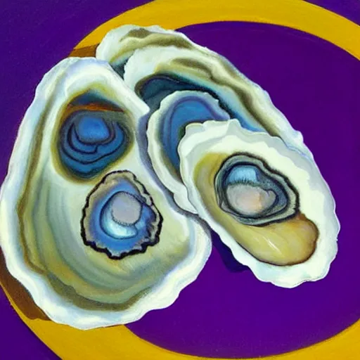 Prompt: oyster pained by georgia o'keefe