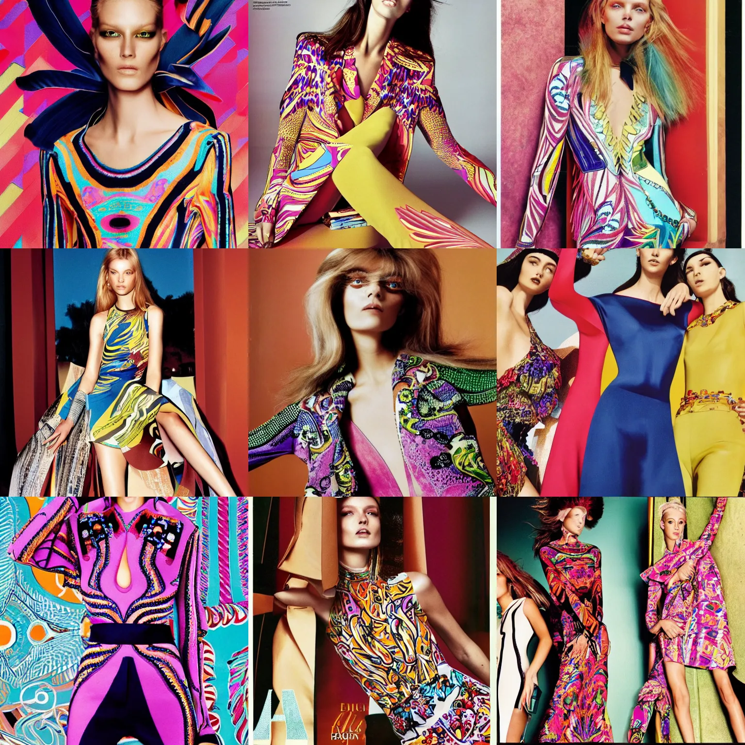 Prompt: fashion by emilio pucci, high resolution, vogue