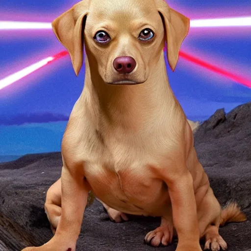 Image similar to blond sith chiweenie, cinematic