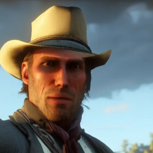 Prompt: Film still of Jerma985, from Red Dead Redemption 2 (2018 video game)