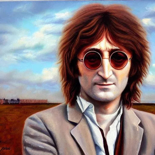 Image similar to John Lennon, oil Painting, HD, 4k, intricate detail
