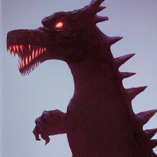 Image similar to godzilla by alex ross