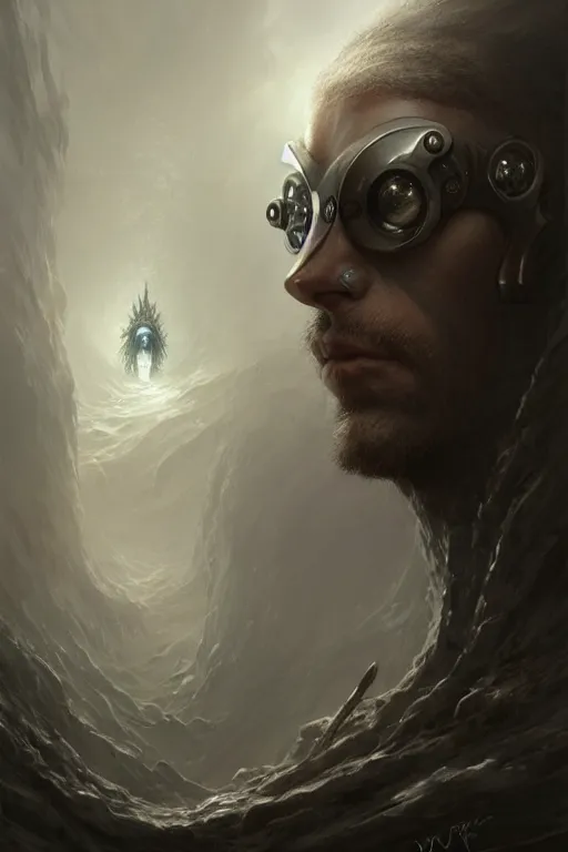 Image similar to cyclops, one - eyed man, by wlop, by luis royo, by peter mohrbacher, concept art, digital illustration, intricate, masterpiece, elegant, super detailed, unreal engine rendering, smooth, sharp focus, artstation hq