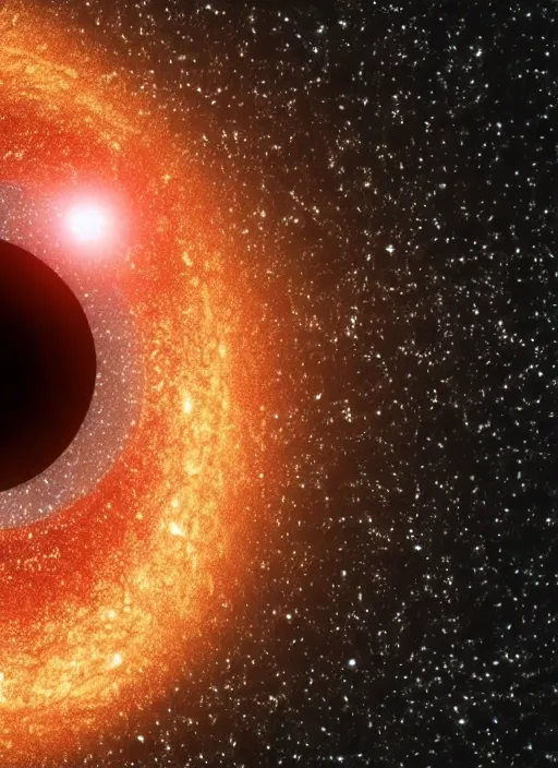 Image similar to Humanoid black hole, alien technology, see through, space